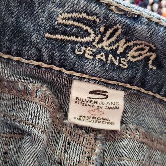 Silver Distressed Twisted Bootcut Jeans 30" x 33" - Picture 5 of 9